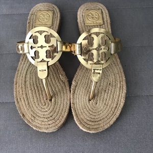 TORY BURCH MILLER ESPADRILLE SANDAL GOLD